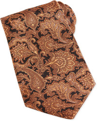 Stefano Ricci Paisley Print Woven Silk Tie Brown