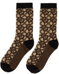 Burberry Brown Tb Monogram Socks