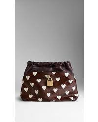 Brown Print Suede Bag