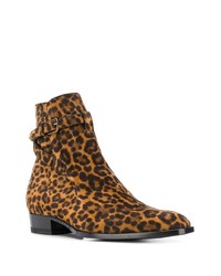 Saint Laurent Wyatt Jodhpur Leopard Boots