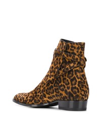Saint Laurent Wyatt Jodhpur Leopard Boots
