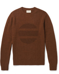 Brown Print Sweater