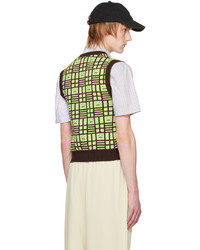 Acne Studios Brown Green Graphic Vest