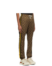Gucci Brown Gg Striped Lounge Pants
