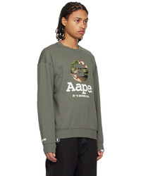 AAPE BY A BATHING APE Green Printed Sweatshirt