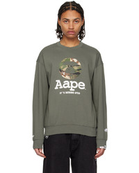 AAPE BY A BATHING APE Green Printed Sweatshirt