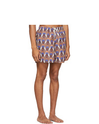 Bather Orange Geometric Art Deco Swim Shorts