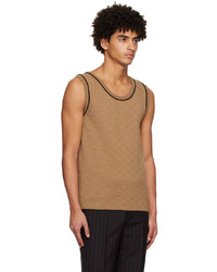 Ernest W. Baker Tan Quilted Tank Top