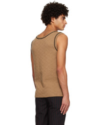 Ernest W. Baker Tan Quilted Tank Top
