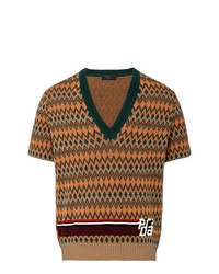 Prada Jacquard Short Sleeve Sweater
