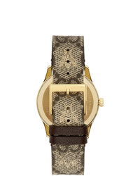 Gucci Gold And Beige G Timeless Bee Watch