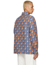 Casablanca Navy Orange Larche De Nuit Shirt