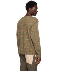 RANRA Khaki Shoulder Zip Sweater