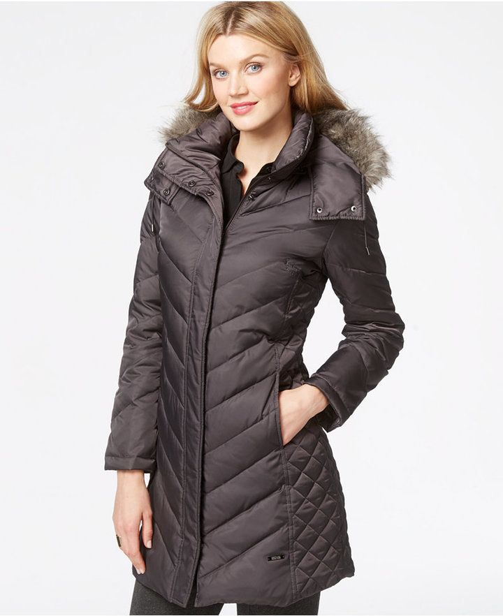 kenneth cole long puffer coat