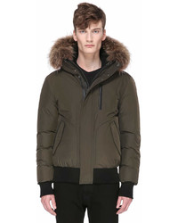 Mackage Florian Winter Down Bomber Jacket With Fur