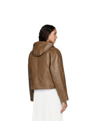Kassl Editions Tan Down Oil Cropped Puffer Jacket