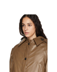 Kassl Editions Tan Down Oil Cropped Puffer Jacket