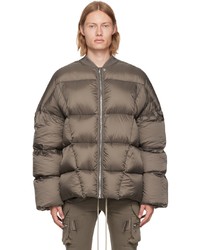 Rick Owens Taupe Down Bomber Jacket