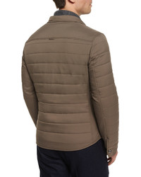 Brunello Cucinelli Milano Quilted Nylon Shirt Jacket Brown