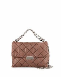 Stella McCartney Bex Small Quilted Flap Shoulder Bag Dark Taupe