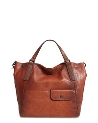 Brown Quilted Leather Tote Bag