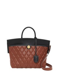 Burberry Small Society Quilted Leather Tote