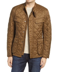 Brown Quilted Shirt Jacket