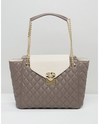 Brown Quilted Tote Bag