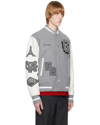 Givenchy Gray White Varsity Bomber Jacket