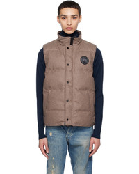 Brown Quilted Wool Gilet