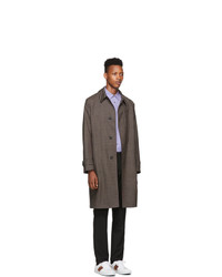 Paul Smith Navy And Brown Contrast Plaid Coat