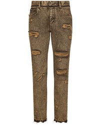 Dolce & Gabbana Ripped Detail Acid Wash Jeans