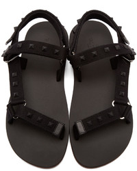 Valentino Black Rockstud Strap Sandals