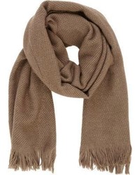 Colombo Cashmere Silk Basketweave Scarf Brown