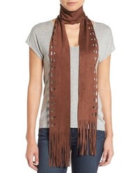 Steve Madden Laser Cutout Faux Suede Scarf