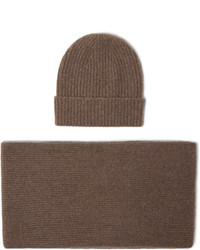 William Lockie Ribbed Cashmere Hat And Scarf Set