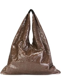 Brown Sequin Tote Bag