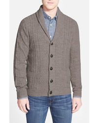 John W Nordstrom Cable Knit Shawl Collar Cashmere Cardigan