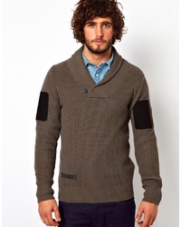 G Star Knit Sweater Hunt Shawl Collar