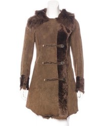 Nigel Preston Knight Fur Trimmed Suede Coat