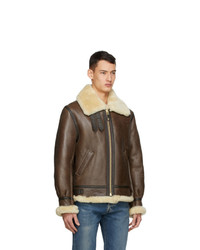 Schott Brown Sheepskin And Fur B 3 Jacket