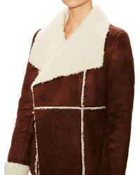 Design History Draped Faux Shearling Open Front Jacket
