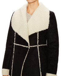 Design History Draped Faux Shearling Open Front Jacket