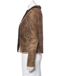 Prada Fur Trimmed Shearling Jacket