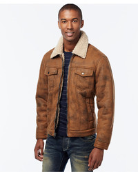 INC International Concepts Zip Front Jacket With Faux Shearling Collar Only At Macys