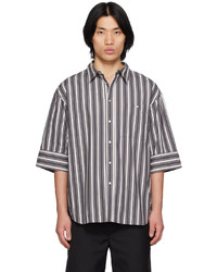 C2h4 Black White Corbusian Fold Over Shirt