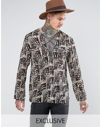 Reclaimed Vintage Inspired Shirt With Lacing In Reg Fit