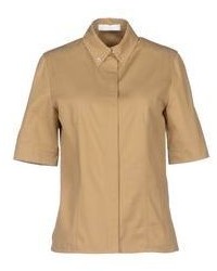 Brown Short Sleeve Button Down Shirt