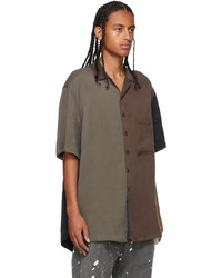 Song For The Mute Brown Taupe Cupro Short Sleeve Shirt