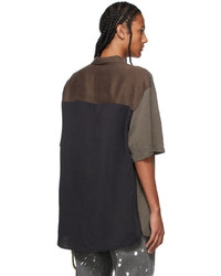 Song For The Mute Brown Taupe Cupro Short Sleeve Shirt